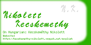 nikolett kecskemethy business card