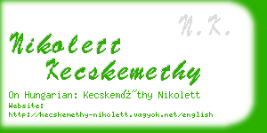 nikolett kecskemethy business card